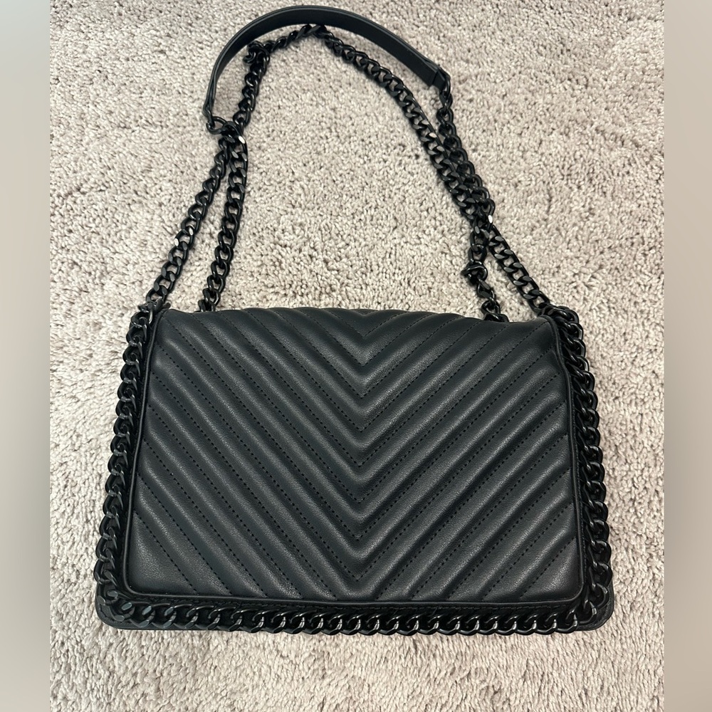 Aldo Black Quilted Chain Shoulder Crossbody Bag